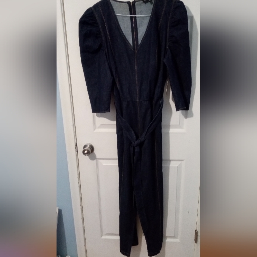 Eloquii NWT Puff Sleeve Dark Blue Jumpsuit